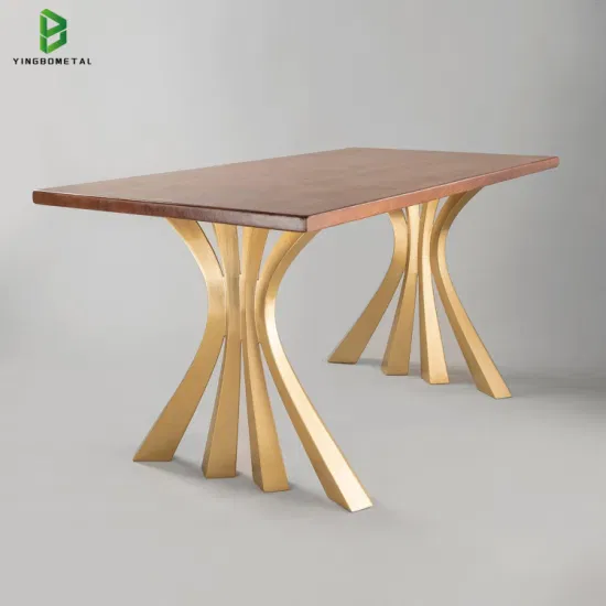 Base de table croisée robuste industrielle pour plateaux en verre Base de table en marbre